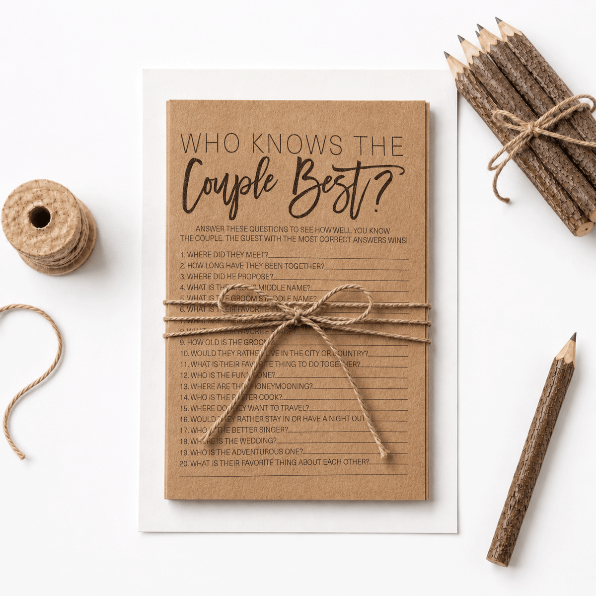 Who Knows The Couple Best Bridal Shower Game