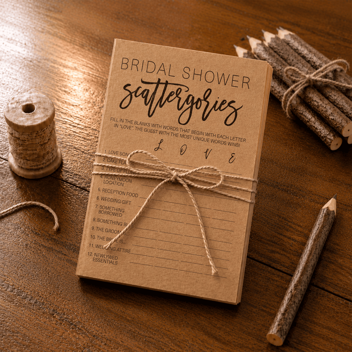 Bridal Shower Scattergories - Bridal Shower Game