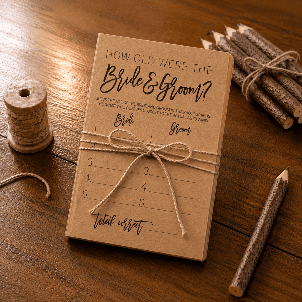 How Old Were The Bride And Groom Bridal Shower Game