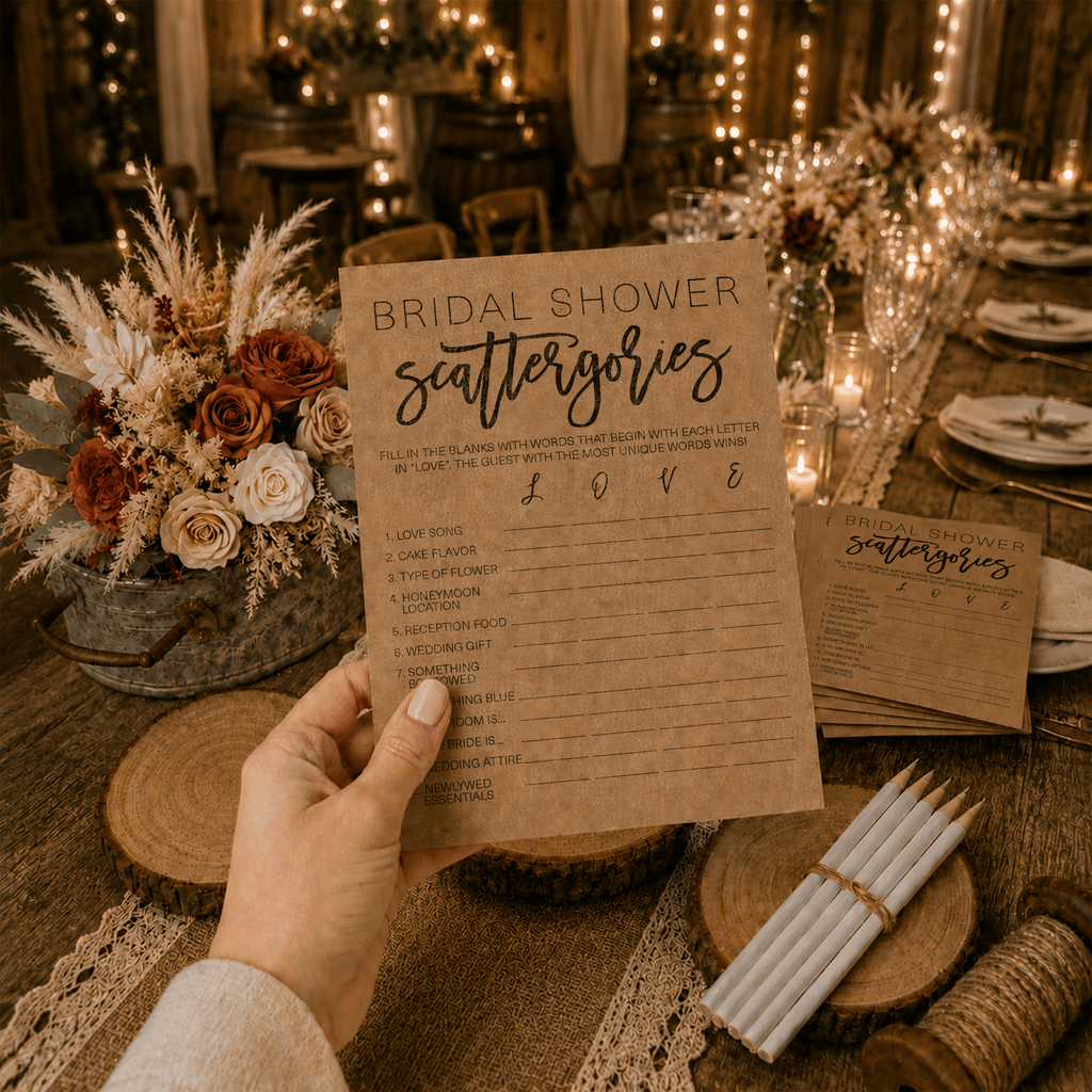 Bridal Shower Scattergories - Bridal Shower Game
