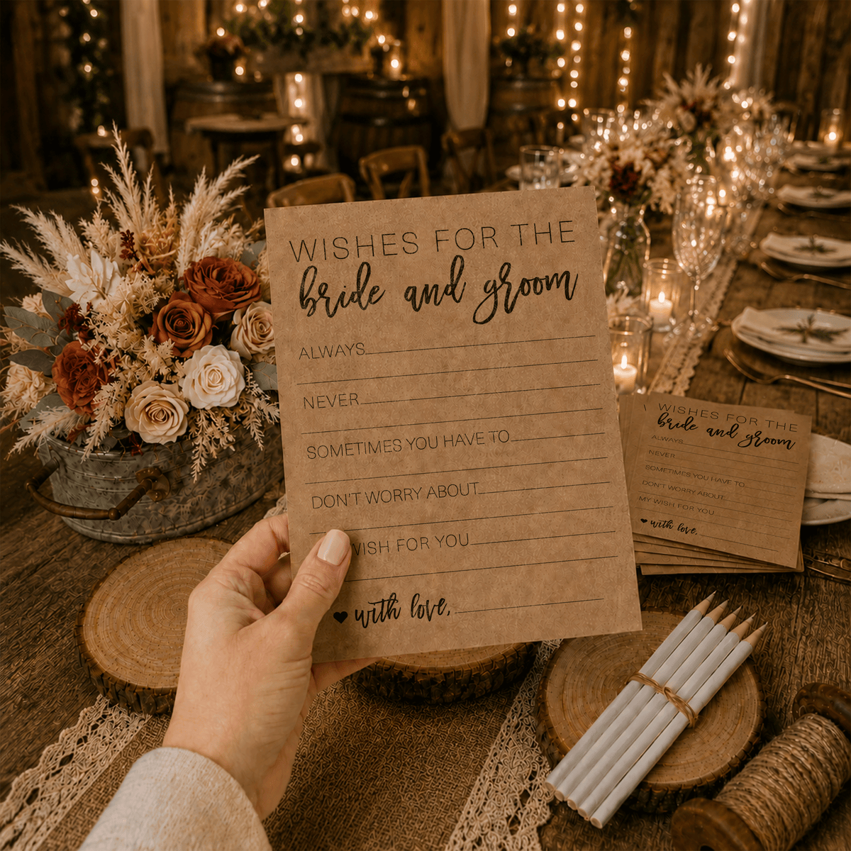Wishes for the Bride and Groom Bridal Shower Activity