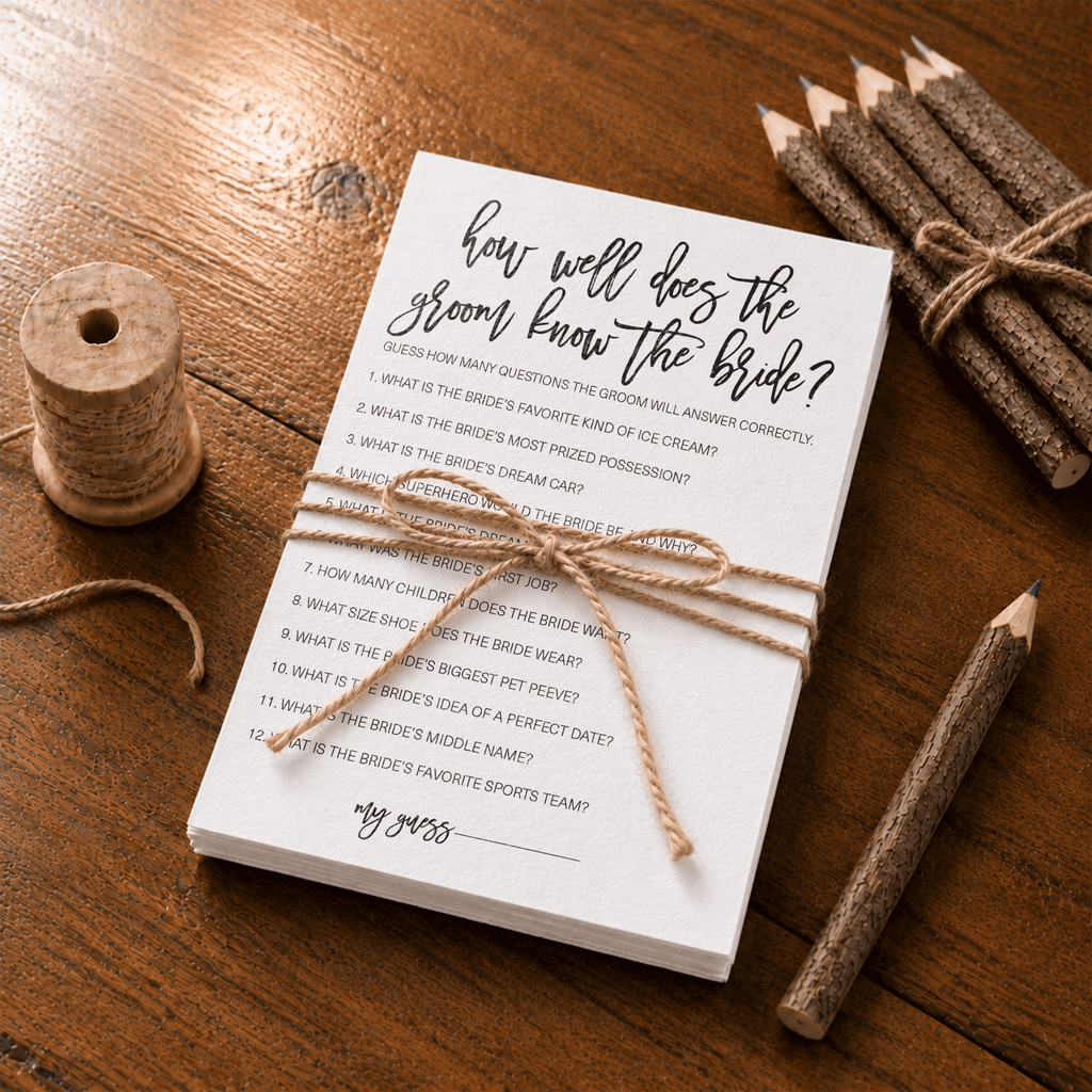 How Well Does The Groom Know The Bride Bridal Shower Game