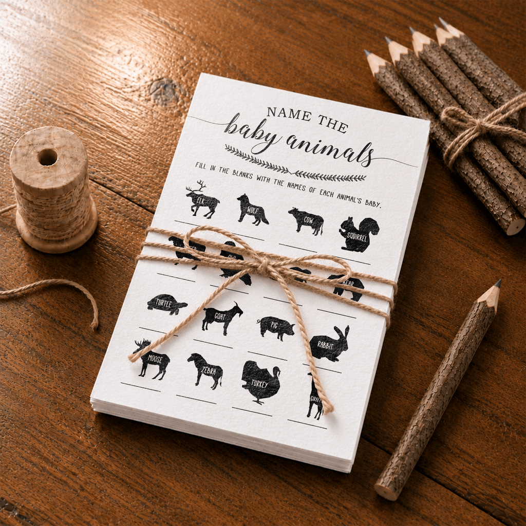 Name the Baby Animals Baby Shower Game