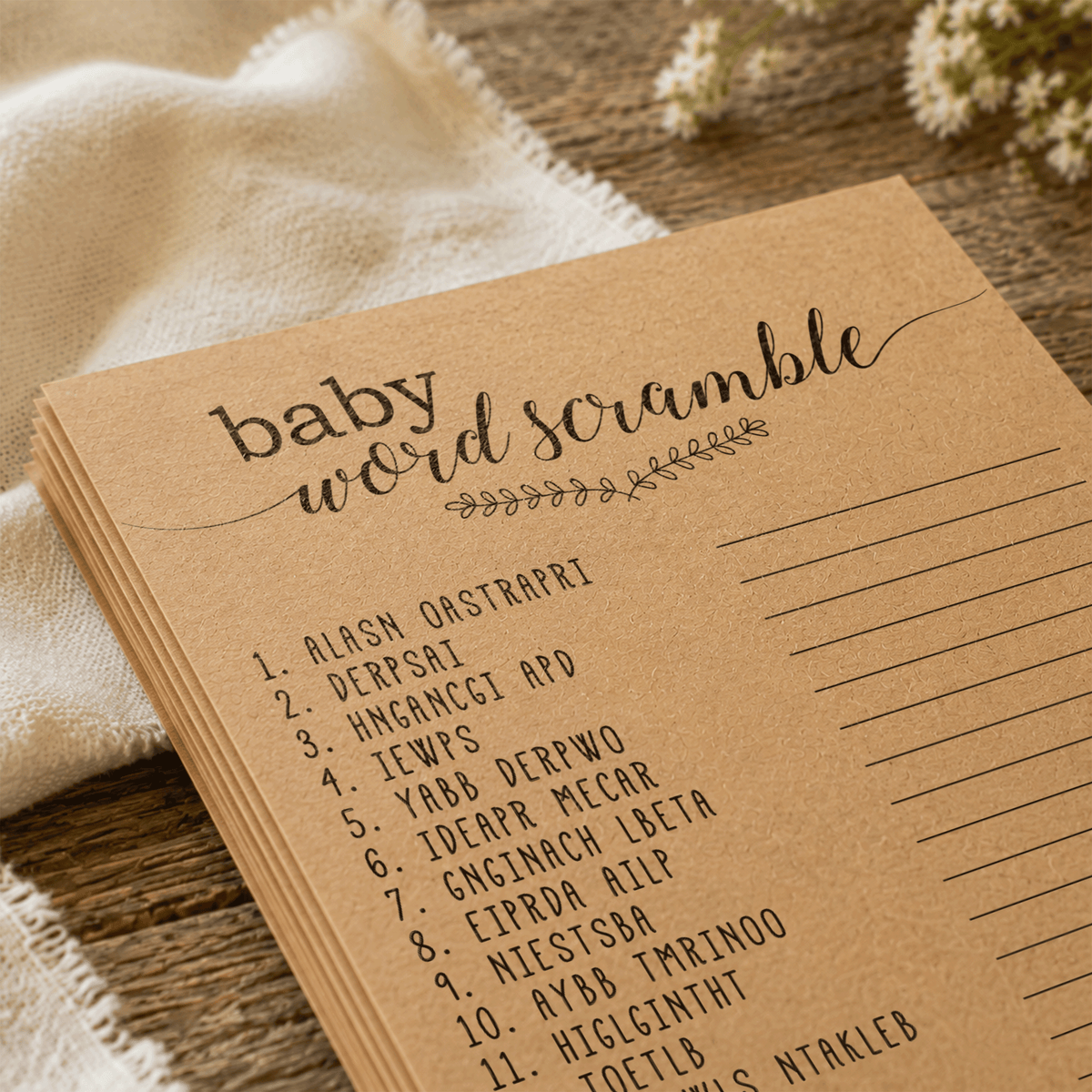 Baby Word Scramble Baby Shower Game