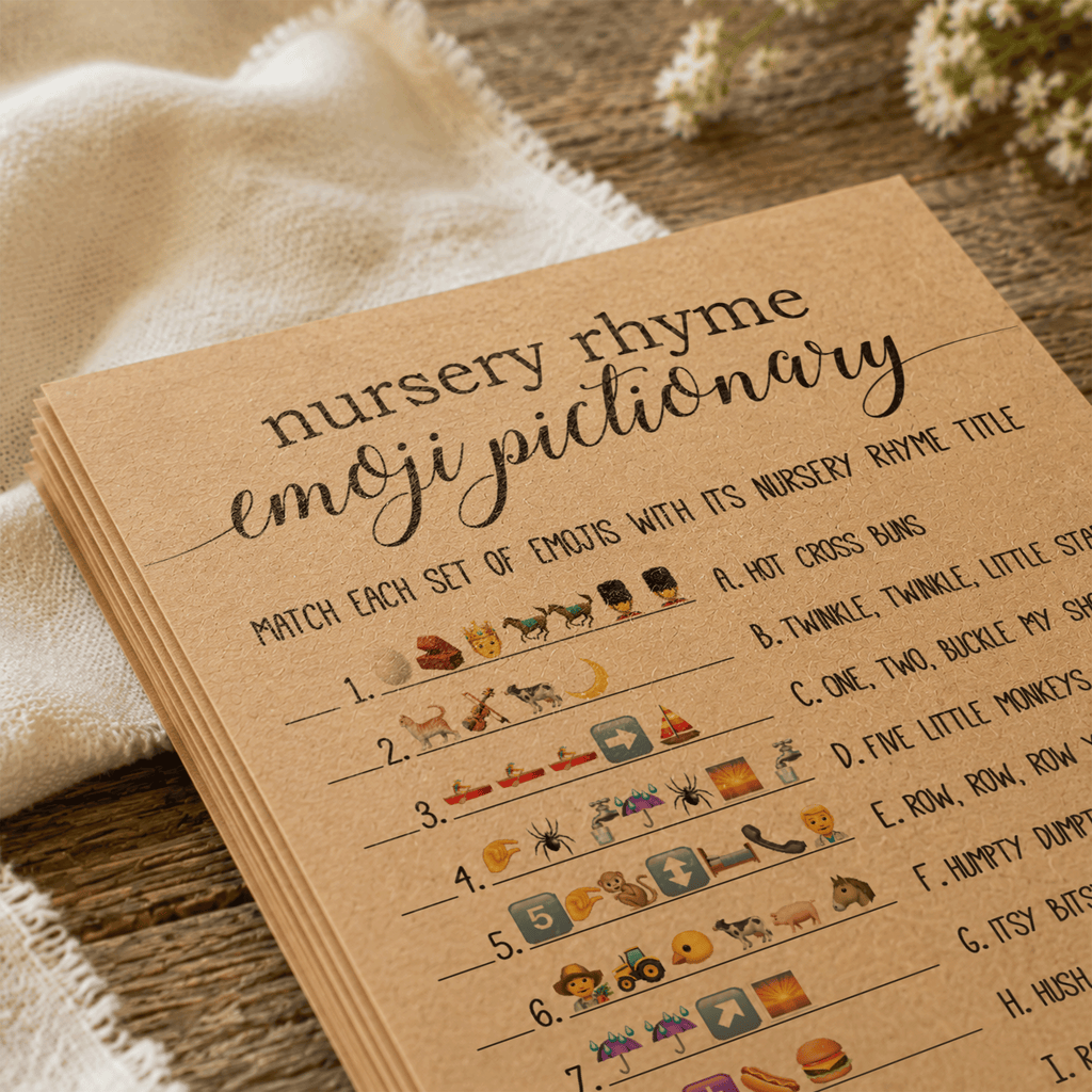 Nursery Emoji Pictionary Baby Shower Game