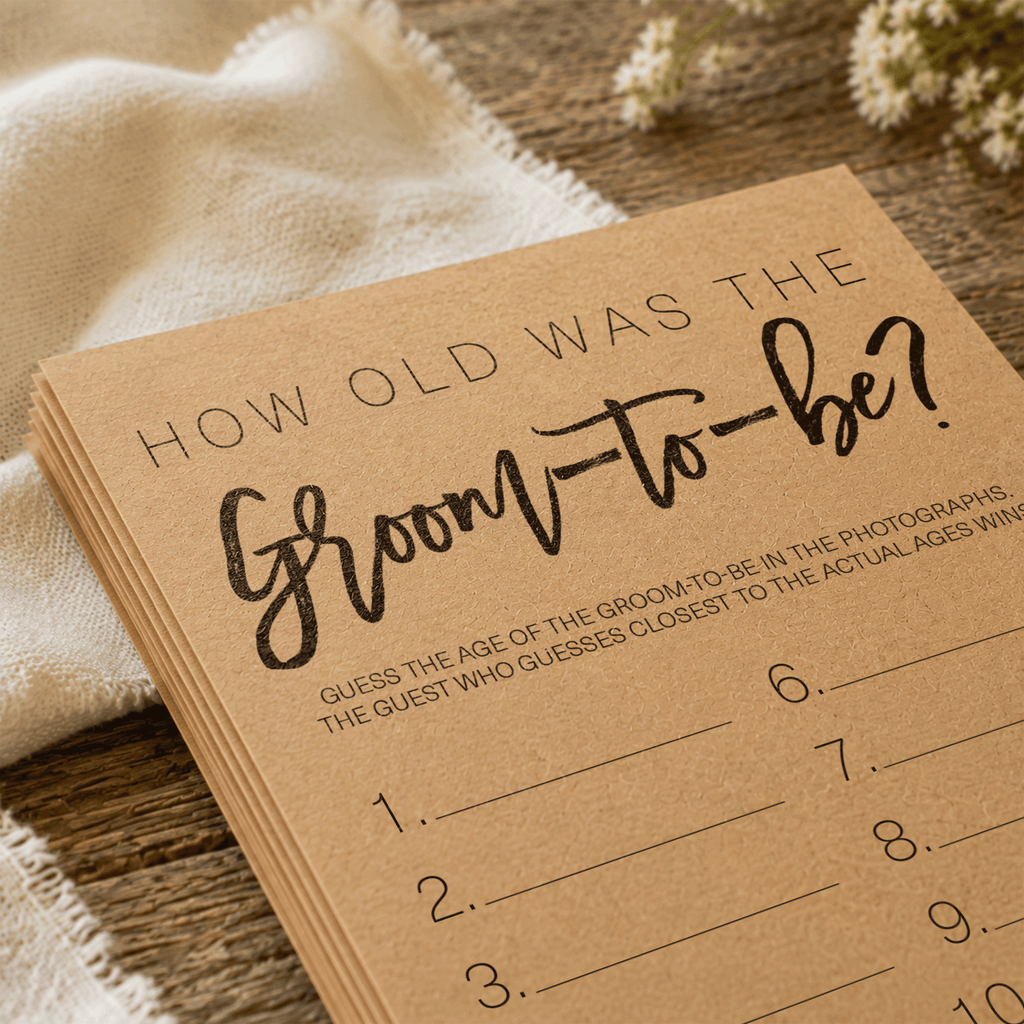How Old was the Groom-to-be Bridal Shower Game
