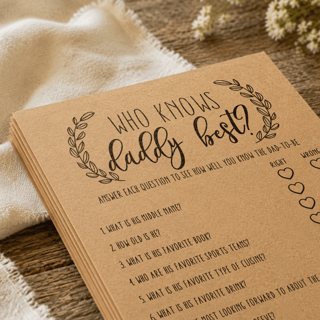 Who Knows Daddy Best Baby Shower Game
