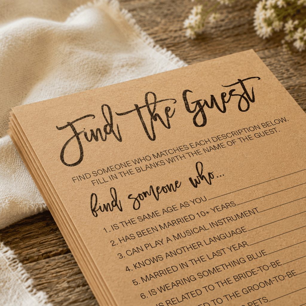 Find The Guest Bridal Shower Game