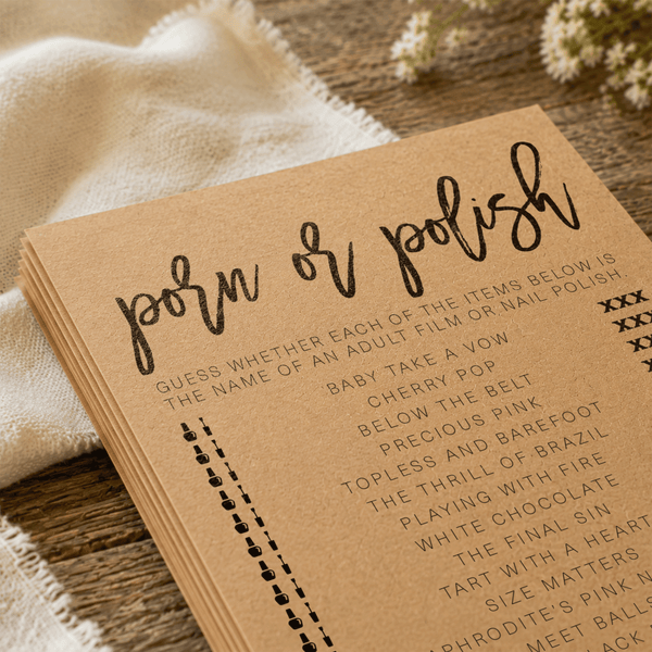 Porn Or Polish Bridal Shower Game