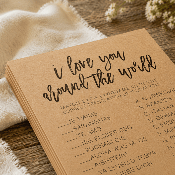 I Love You Around The World Bridal Shower Game