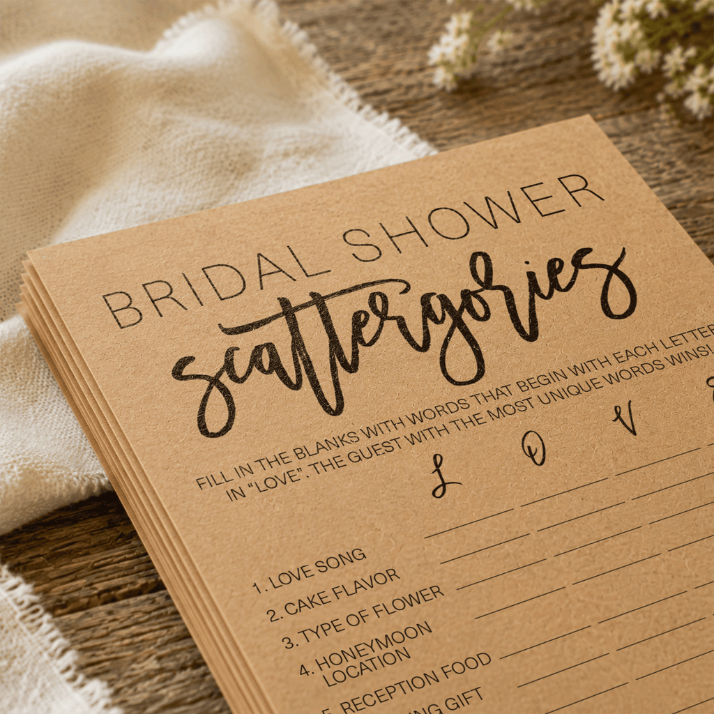 Bridal Shower Scattergories - Bridal Shower Game