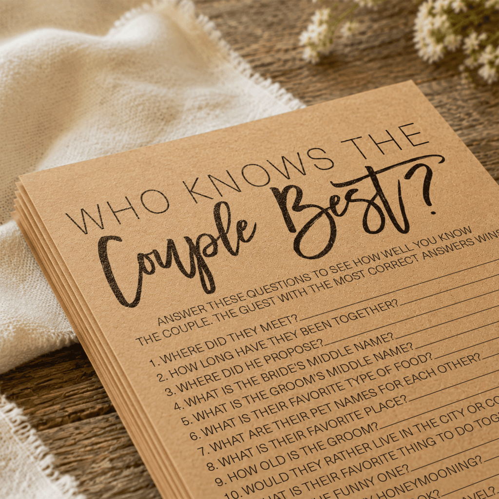 Who Knows The Couple Best Bridal Shower Game