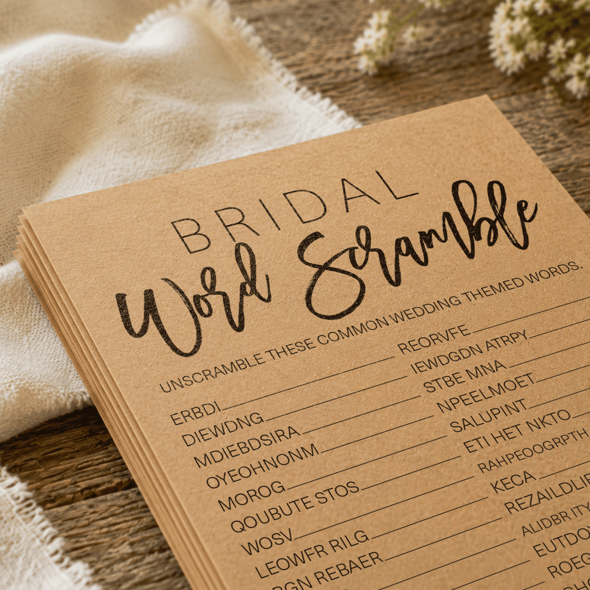 Bridal Word Scramble Bridal Shower Game