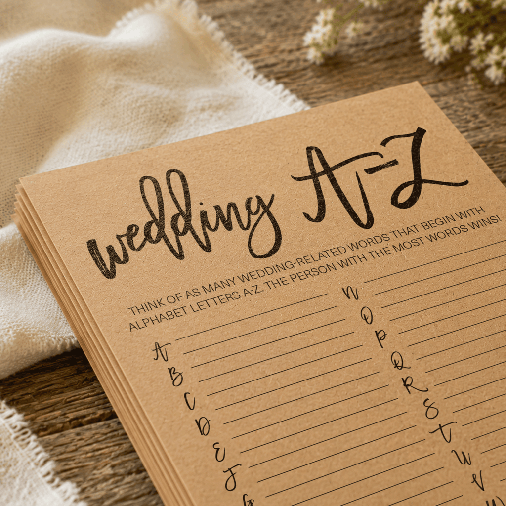 Wedding A-Z Bridal Shower Game