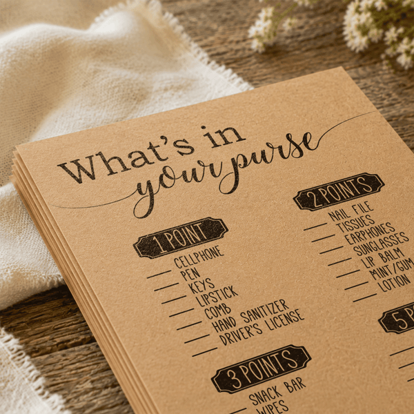 What's in your Purse Baby Shower Game