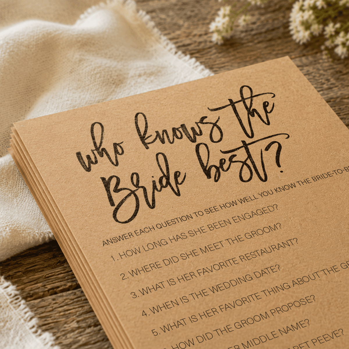 Who Knows The Bride Best Bridal Shower Game