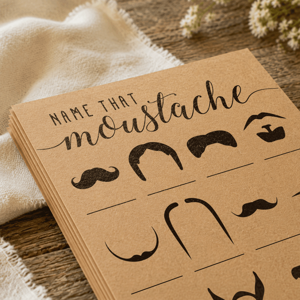 Name That Moustache Baby Shower Game