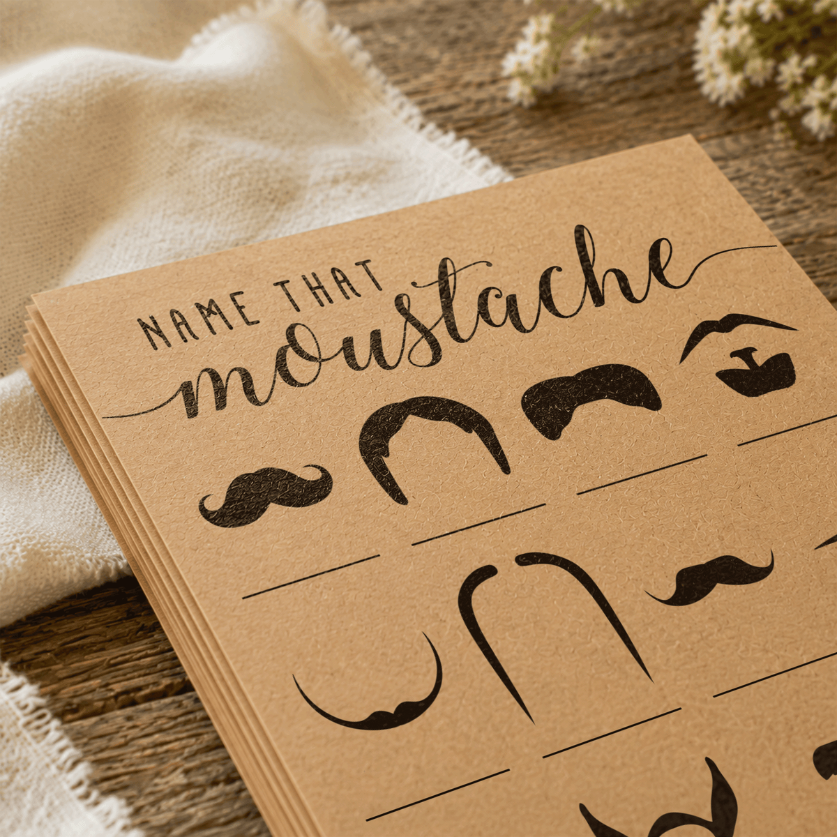Name That Moustache Baby Shower Game
