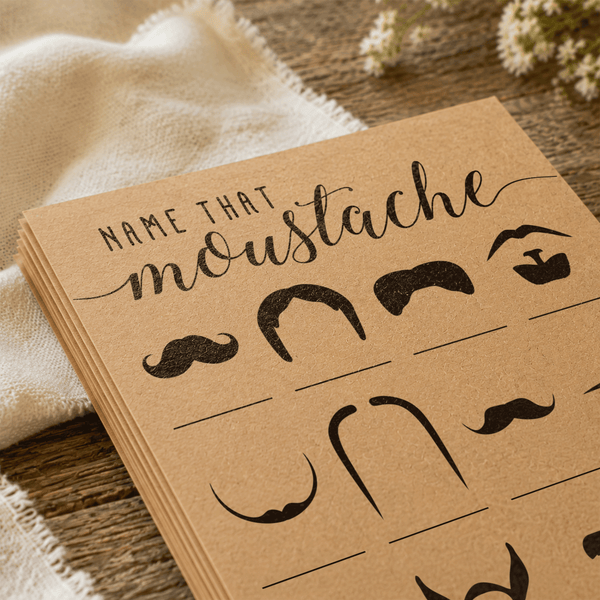 Name That Moustache Baby Shower Game