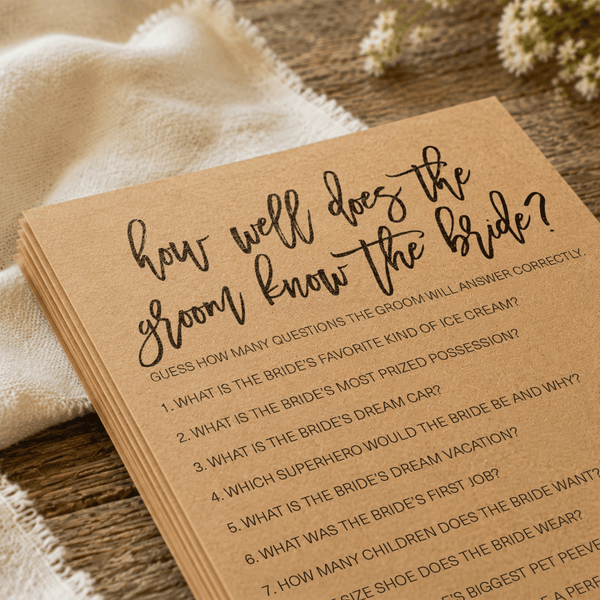 How Well Does The Groom Know The Bride Bridal Shower Game