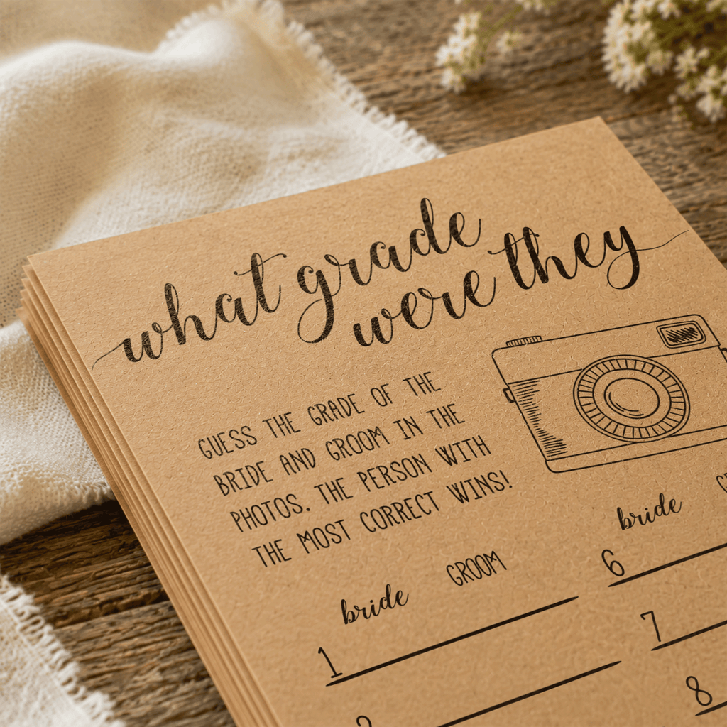 What Grade Were They Bridal Shower Game