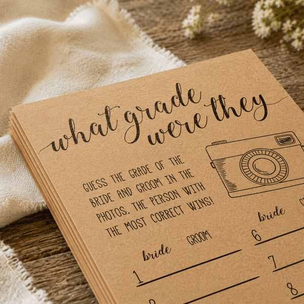 What Grade Were They Bridal Shower Game