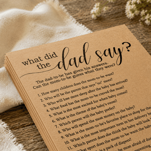 What Did The Dad Say Baby Shower Game