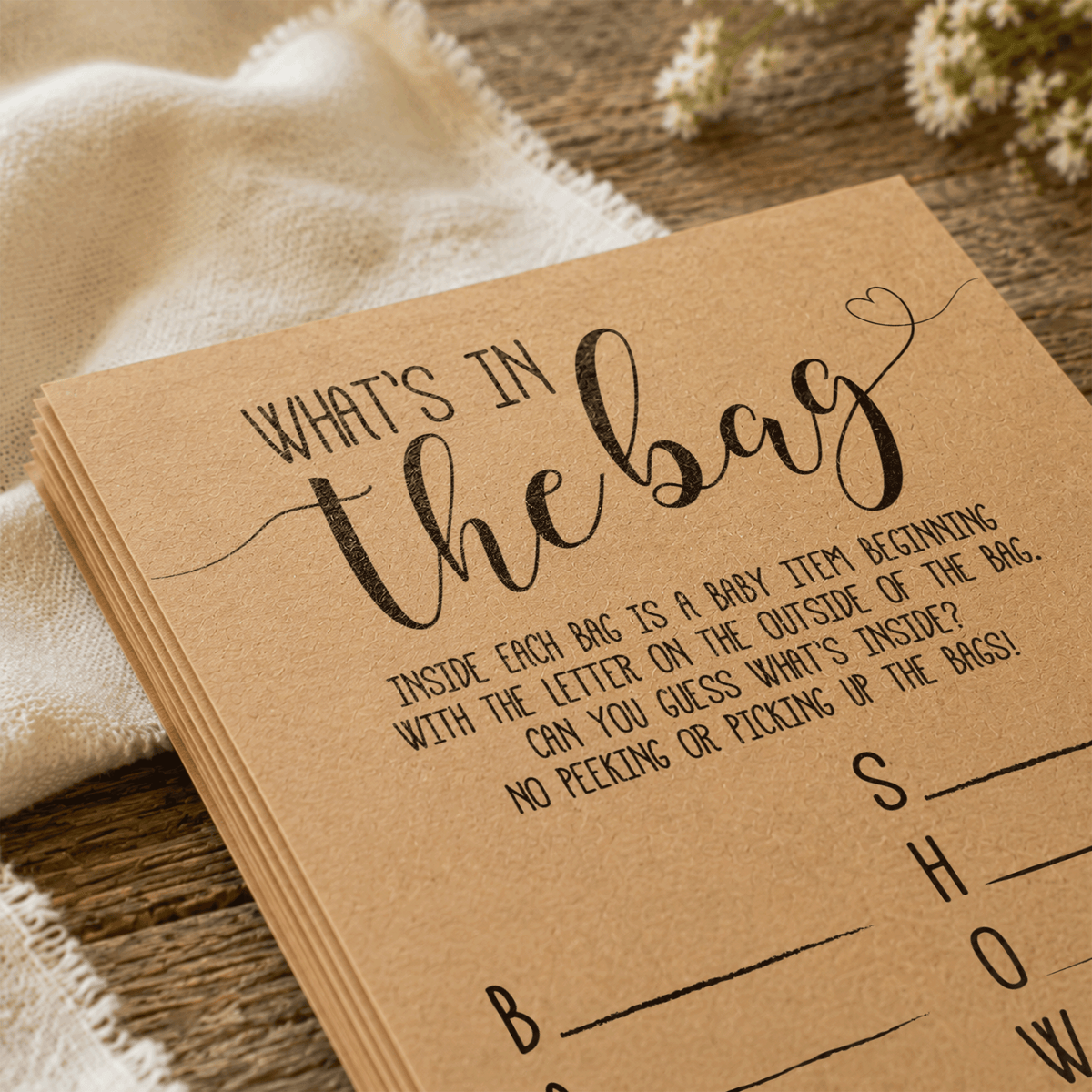 What's in the Bag Baby Shower Game