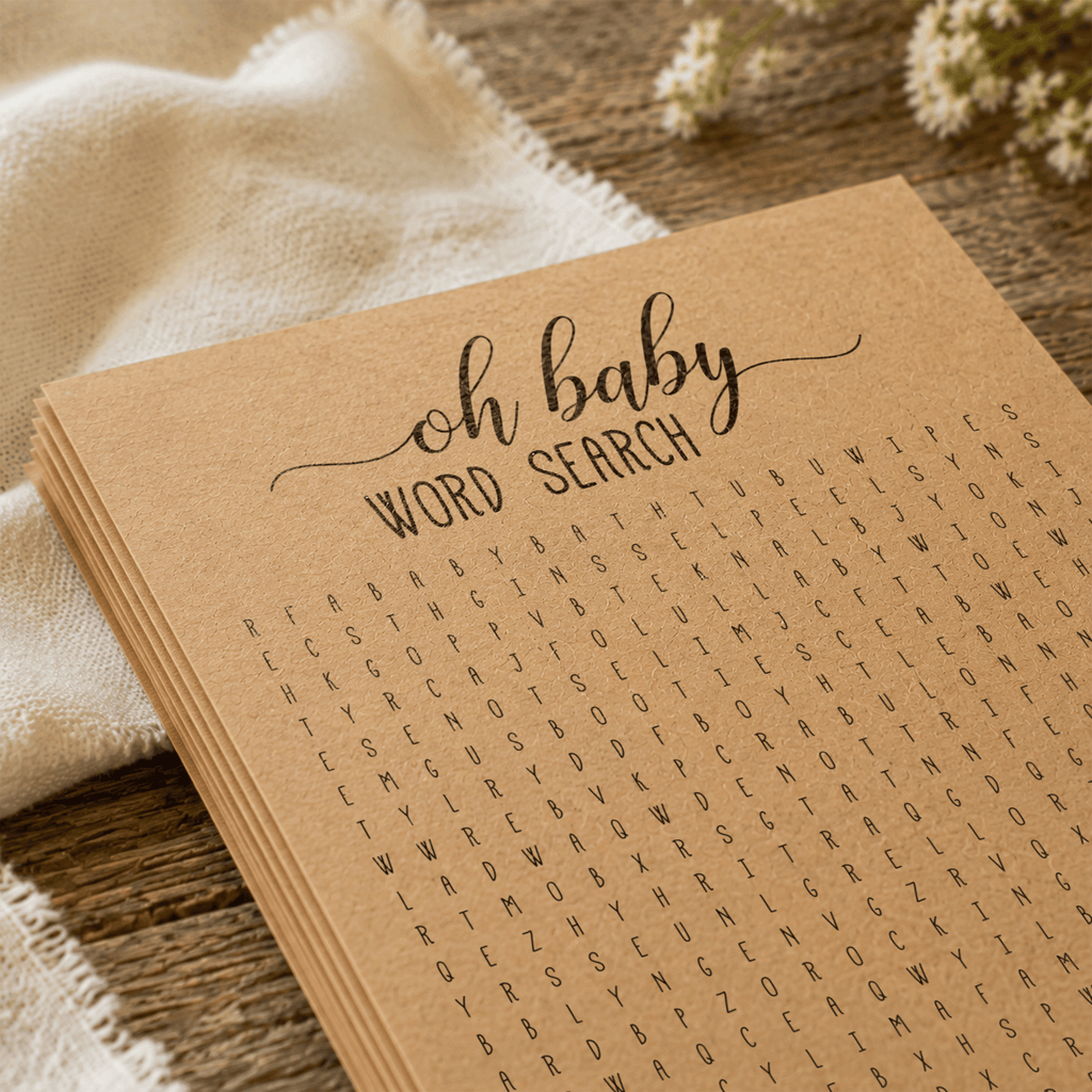 Oh Baby Word Search Baby Shower Activity