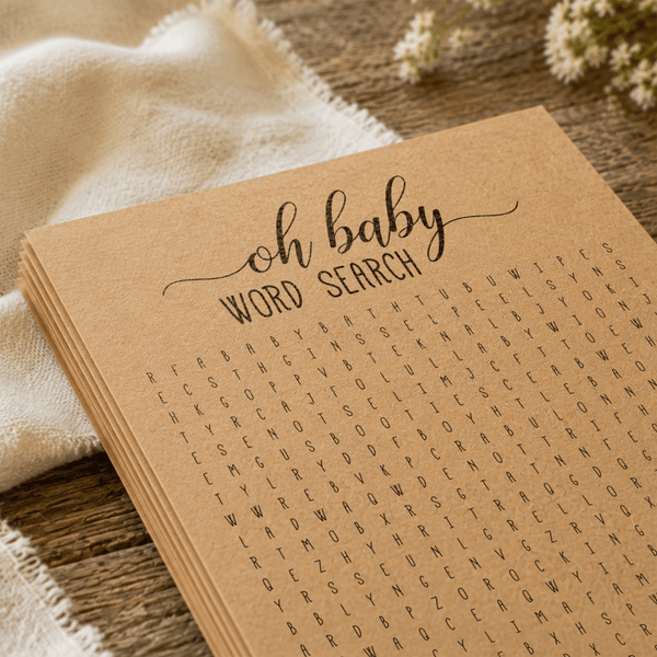 Oh Baby Word Search Baby Shower Activity