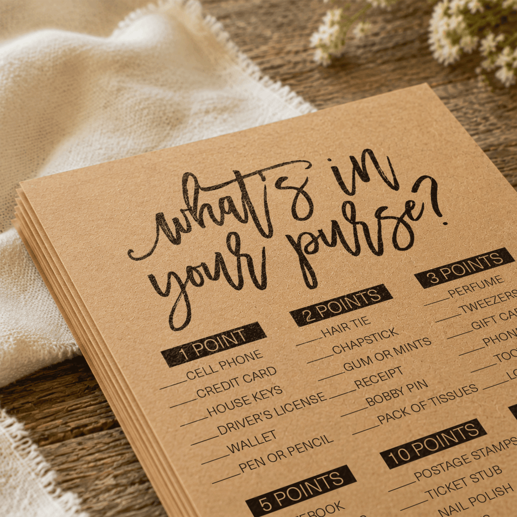 What's In Your Purse Bridal Shower Game