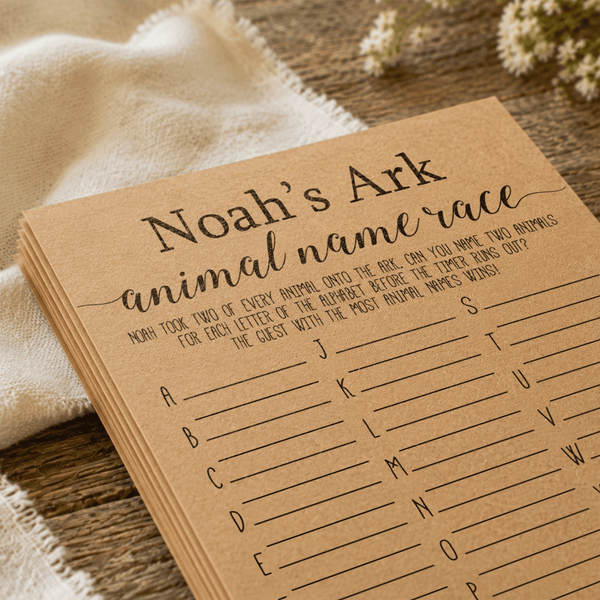 Noah's Ark Animal Name Race Baby Shower Game