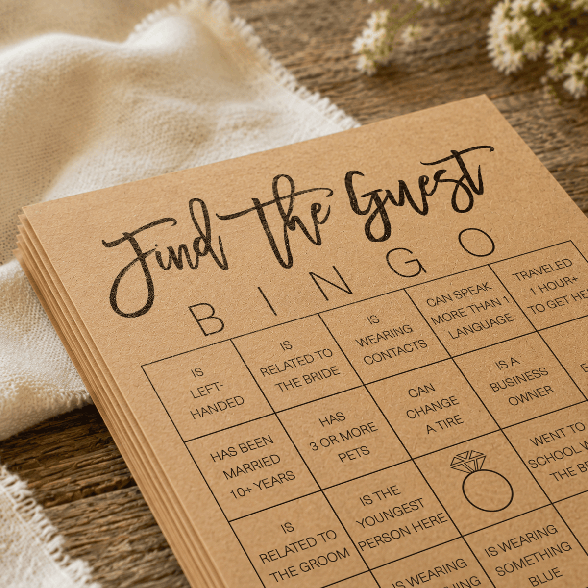 Find the Guest Bingo Bridal Shower Game