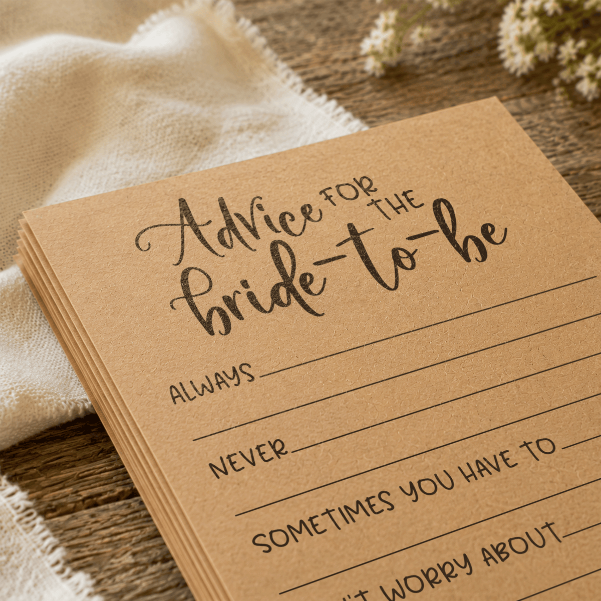 Advice for the Bride Bridal Shower Activity