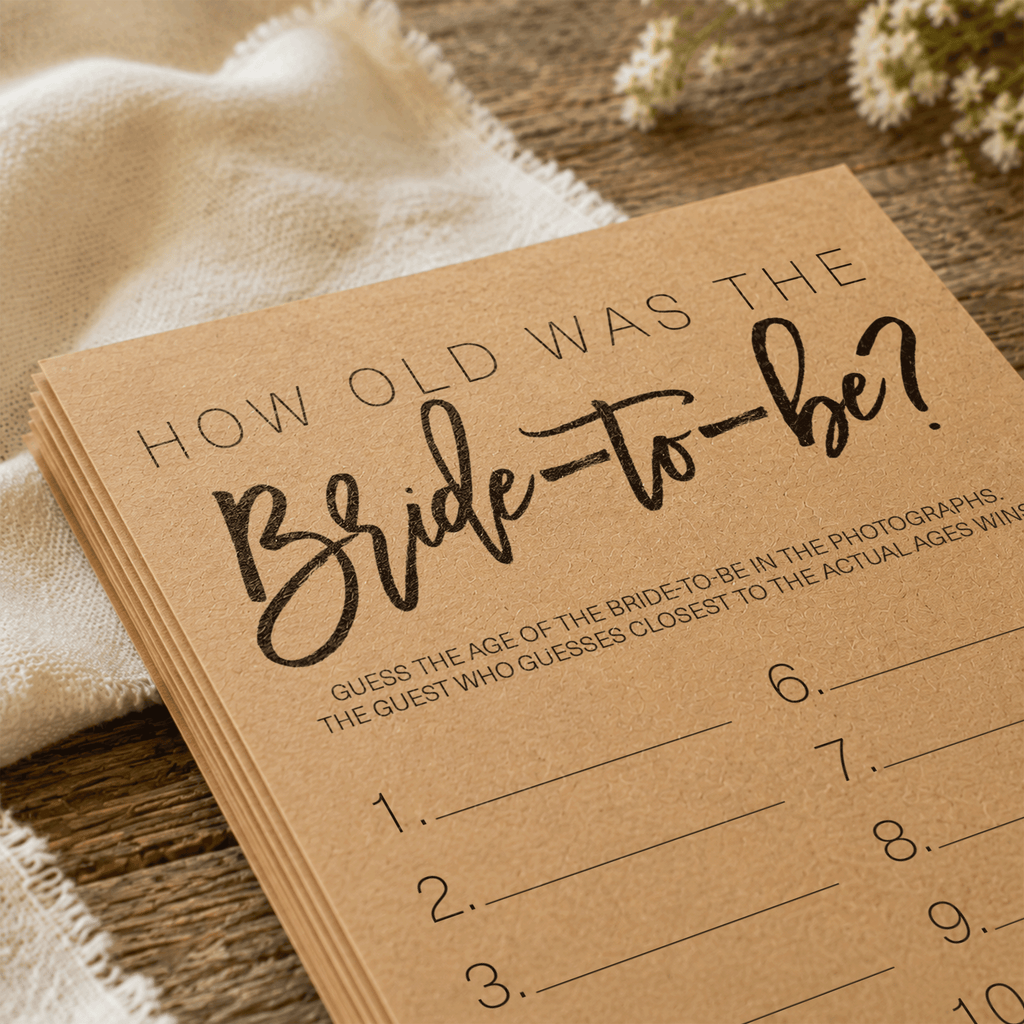 How Old was the Bride-to-be Bridal Shower Game