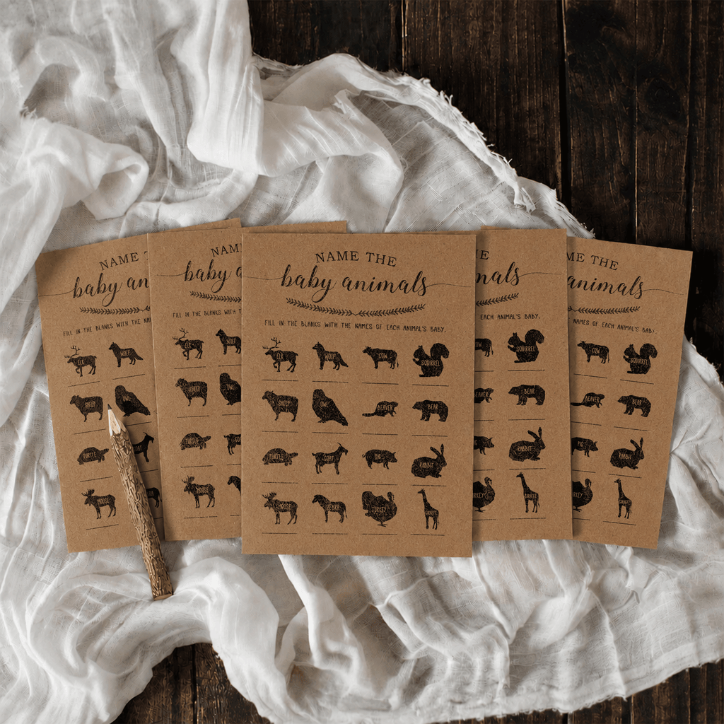Name the Baby Animals Baby Shower Game