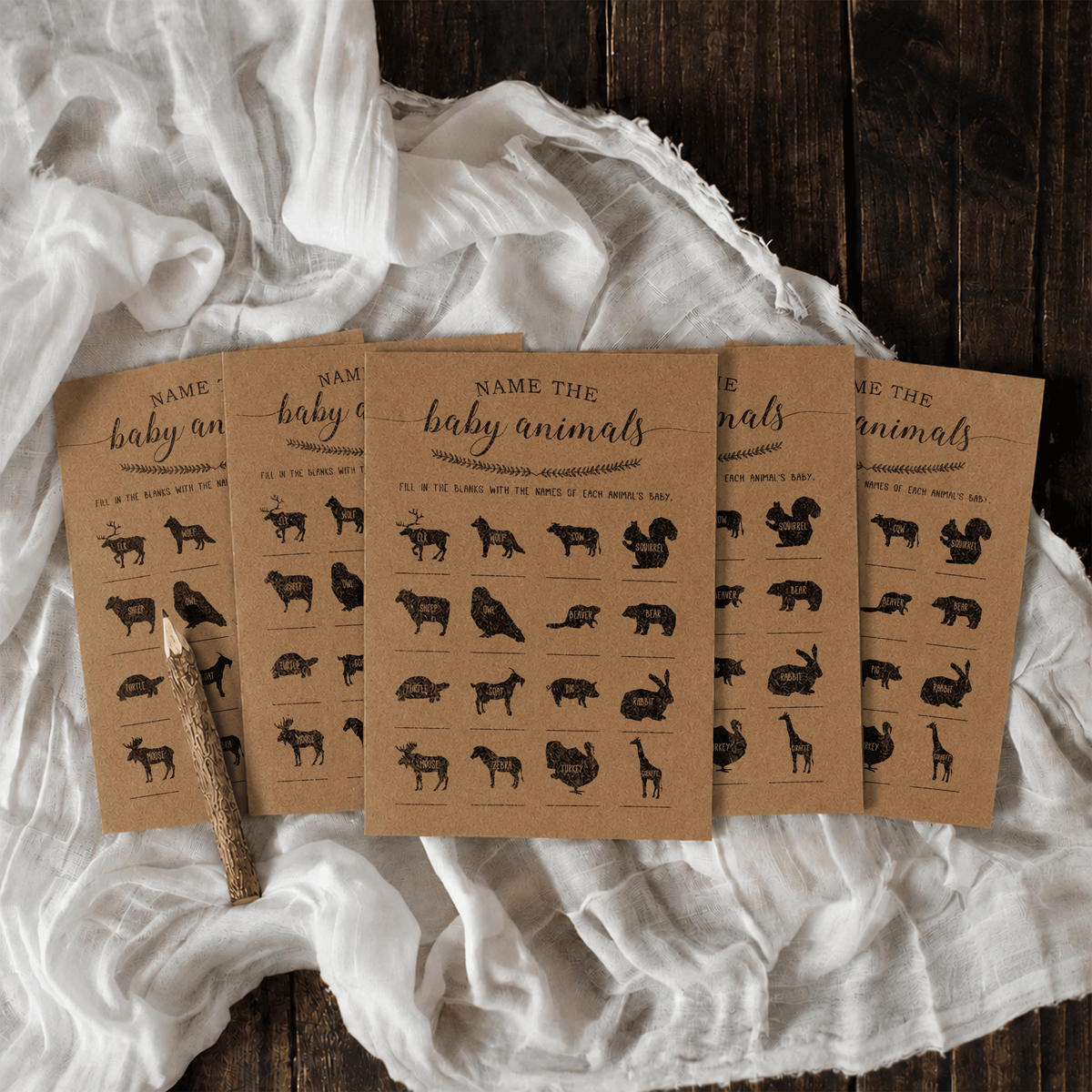 Name the Baby Animals Baby Shower Game