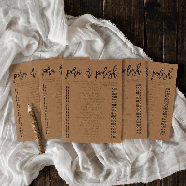 Porn Or Polish Bridal Shower Game