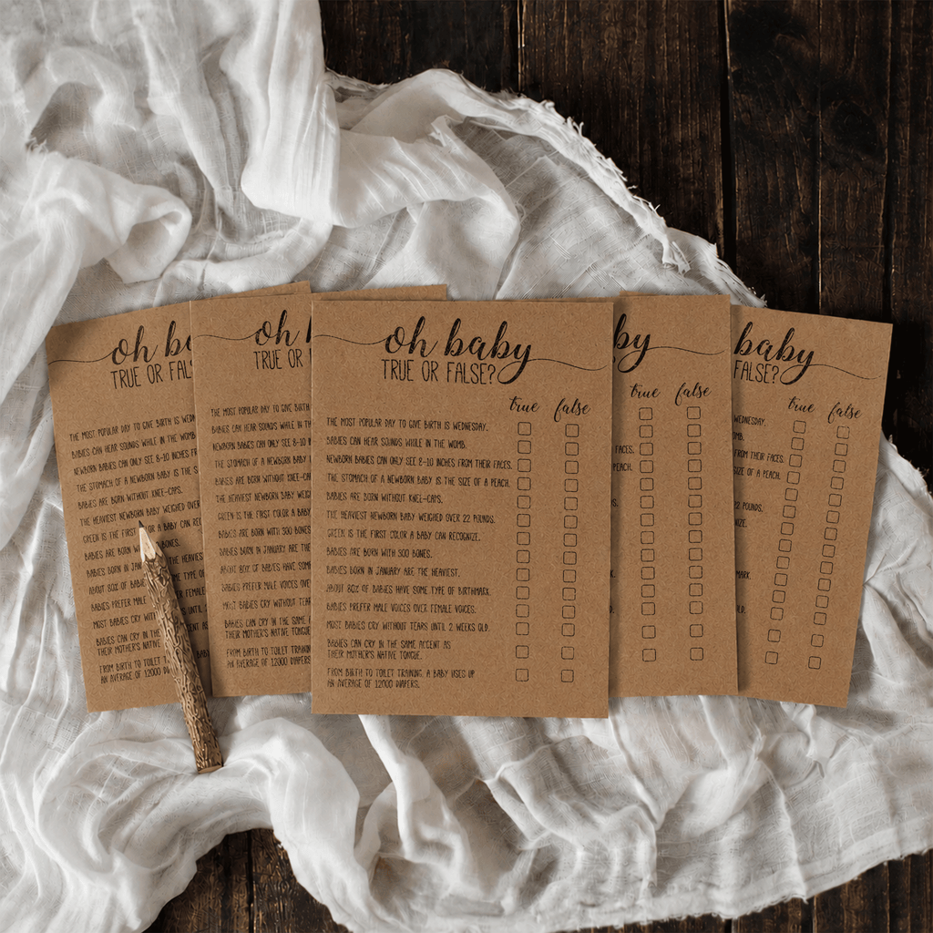 Oh Baby True Or False Baby Shower Game