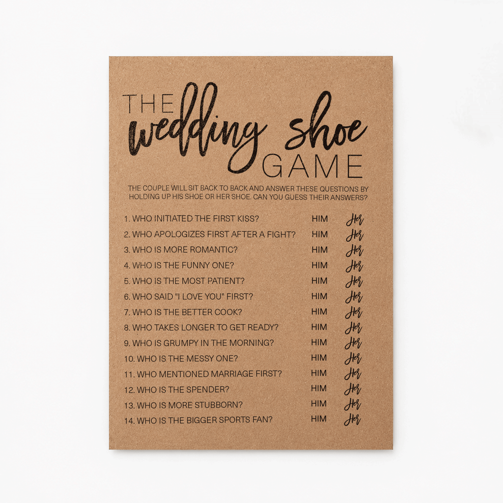 Wedding Shoe Bridal Shower Game