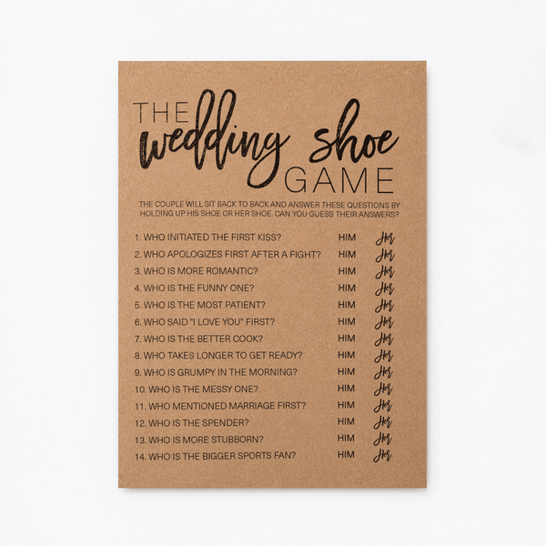 Wedding Shoe Bridal Shower Game