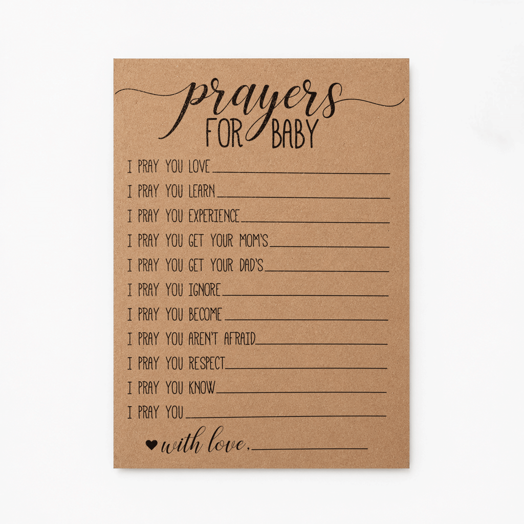 Prayers for Baby Cards - Baby Shower Activity