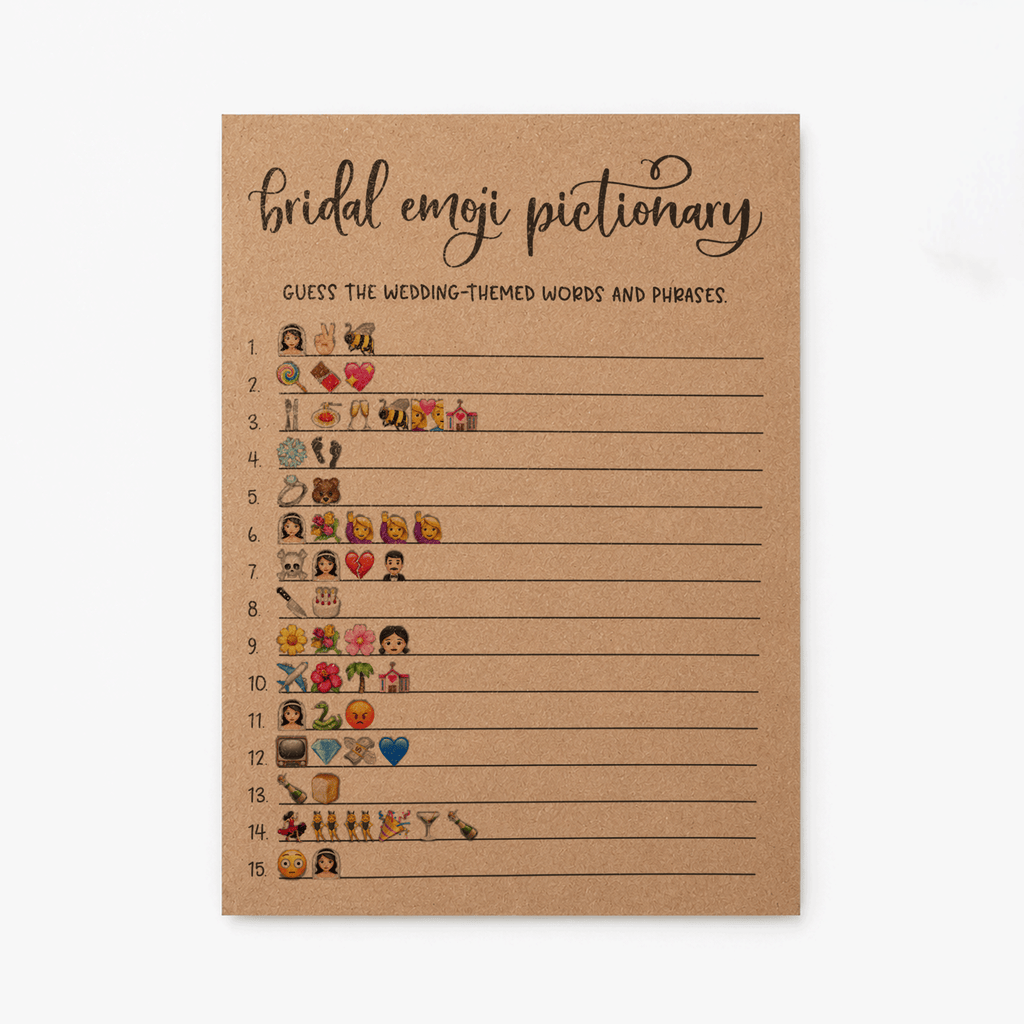 Bridal Emoji Pictionary Bridal Shower Game