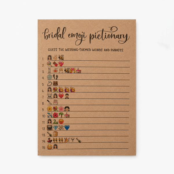 Bridal Emoji Pictionary Bridal Shower Game