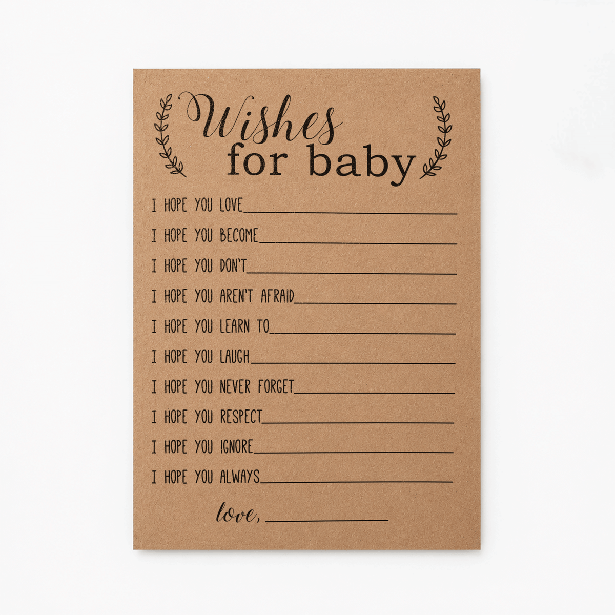 Wishes for Baby - Baby Shower Activity