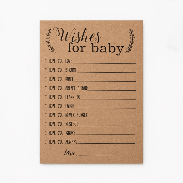 Wishes for Baby - Baby Shower Activity