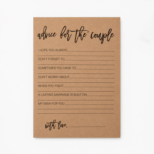 Advice for the Couple Bridal Shower Activity