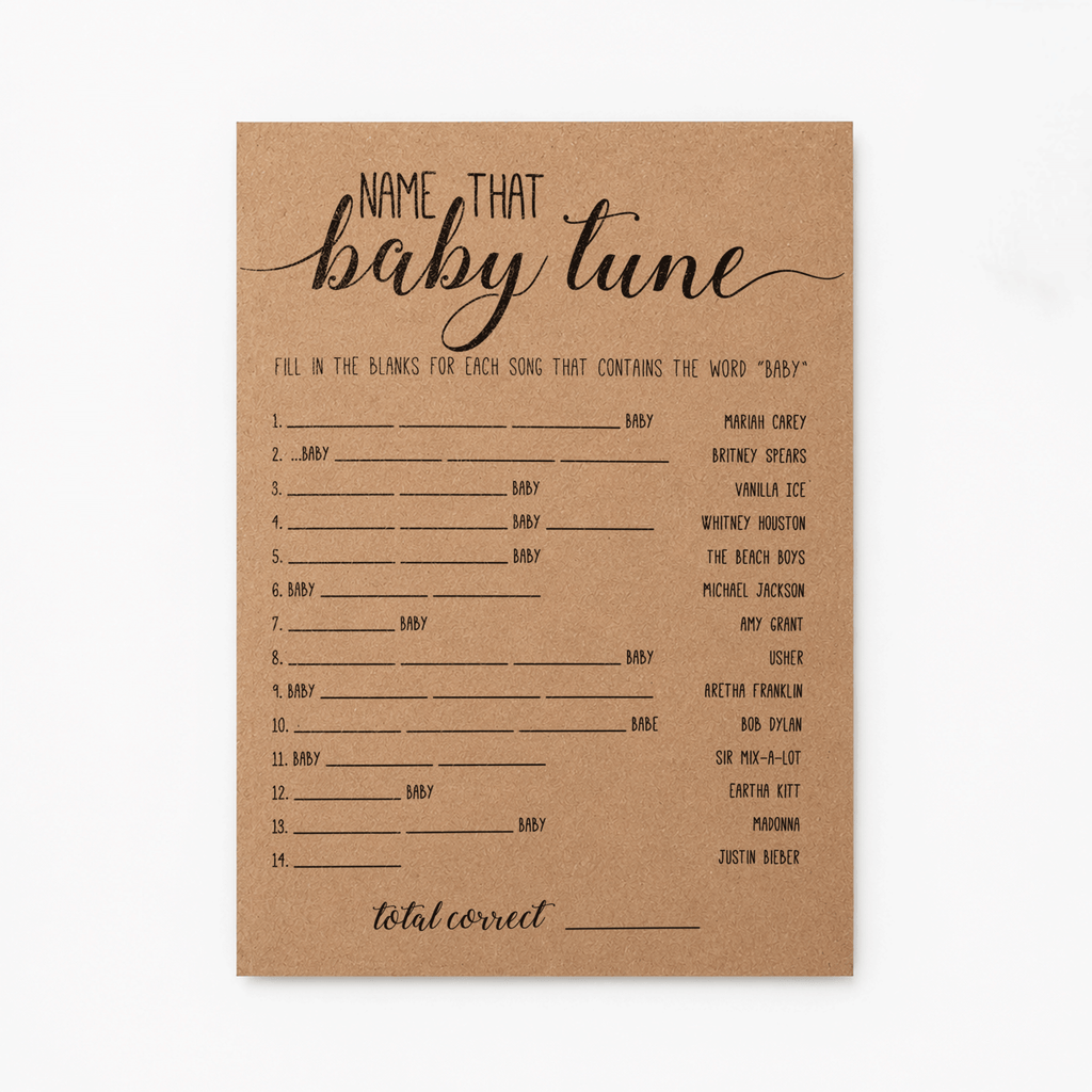 Name That Baby Tune Baby Shower Game