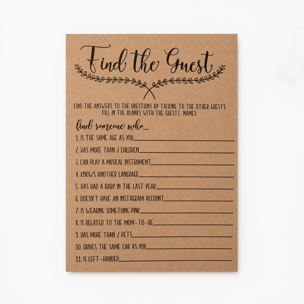 Find The Guest Baby Shower Game