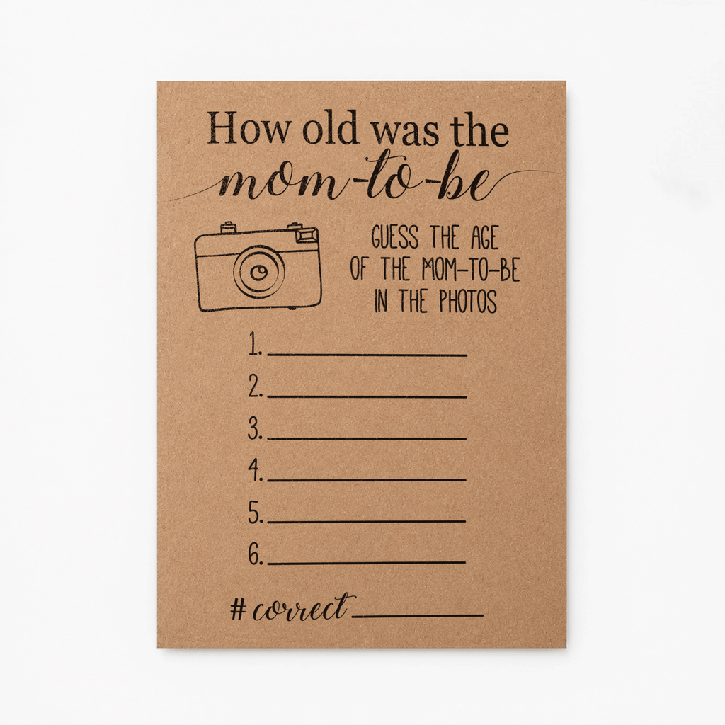 How Old was the Mom-to-be Baby Shower Game